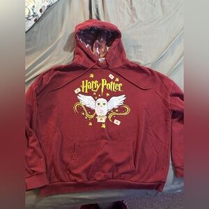 Harry Potter Maroon Hoodie with Owl Design